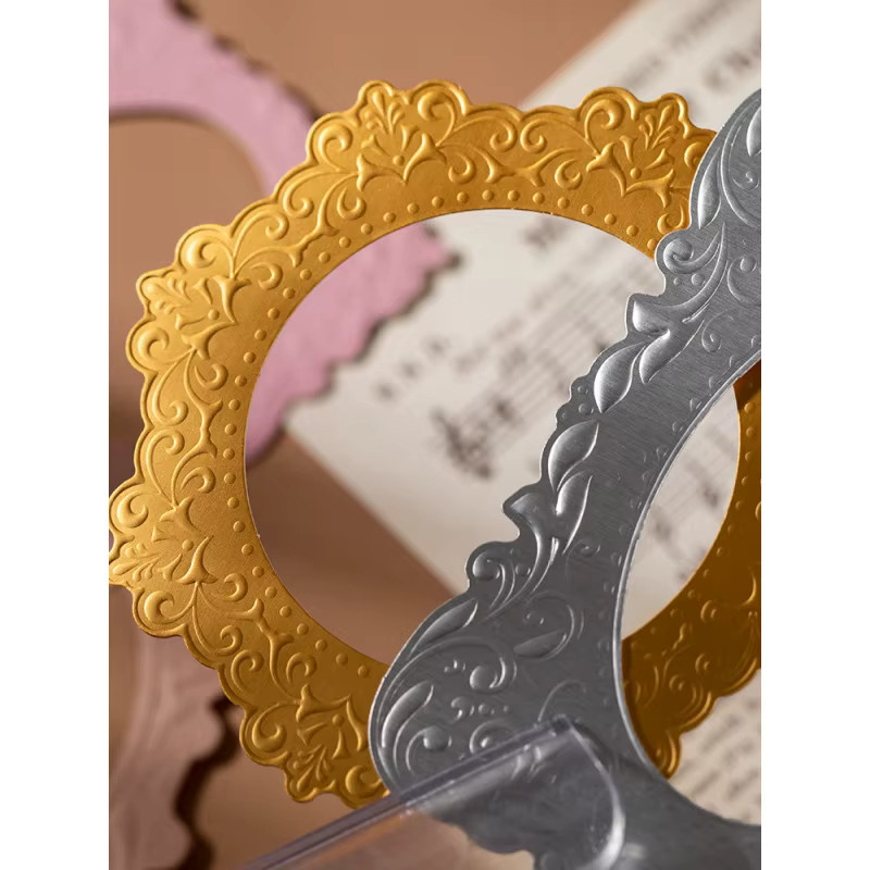 10 Blatt geprägtes Bastelpapier mit Vintage-Rahmen und Retro-Muster im 3D-Relief für Scrapbook und Karten-Dekoration - Bild 2