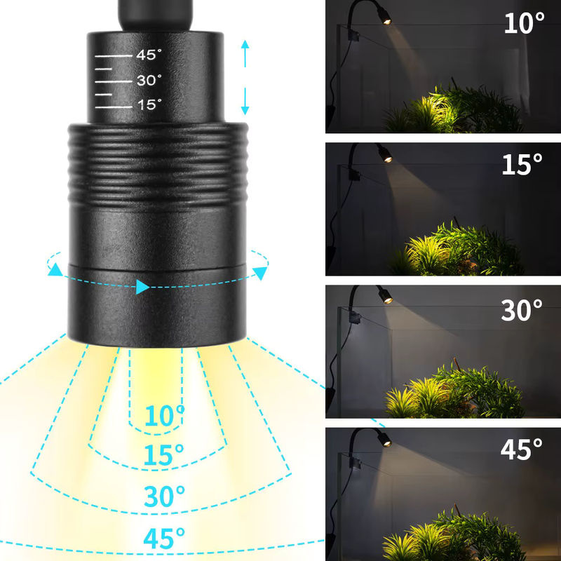 LZJV LED-Aquariumbeleuchtung für Pflanzenwachstum in Schwarz mit USB-Anschluss und Clip-On-Halterung - Bild 4