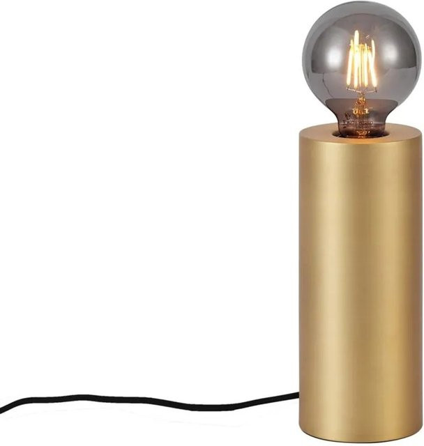 QAZQA Moderne Tischleuchte Messing Cylinder in Gold/Messing für Schreibtisch und Nachttisch, Höhe: 24 cm - Bild 1