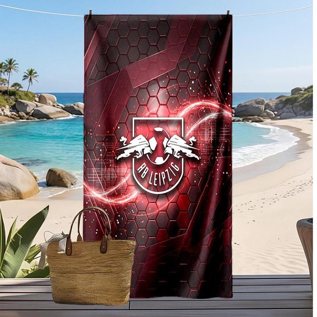 RB Leipzig Fußball Strandtuch WildHue B, rot, B/T: 70 x 140 cm - Bild 1