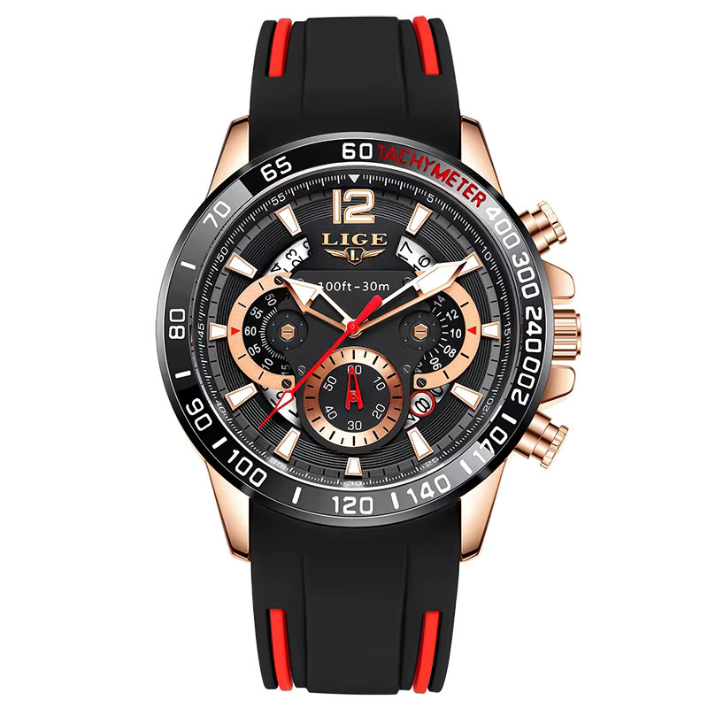 LIGE Armbanduhr Quarz, Silikon, Blau, Herren - Bild 7
