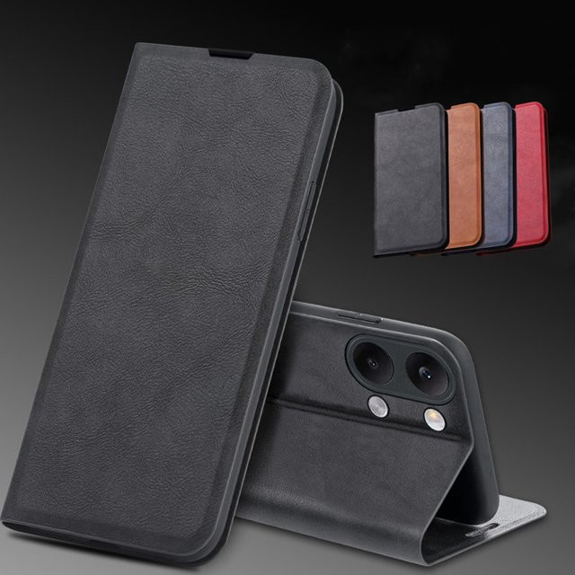 Hochwertige Lederhülle für Xiaomi Poco X8 Pro Max in Braun mit magnetischem Flip-Cover, Kartensteckplatz und Ständerfunktion - Bild 1