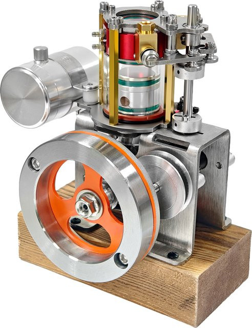 Goni Vertikales Motormodell, Transparenter Zylinder, Metall, Einzylinder Viertakt Wassergekühlter Wärmeableitungsmotor, Modellspielzeug - Bild 1
