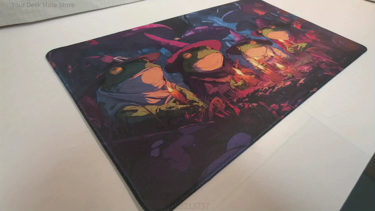 Magische Spielmatte mit Fantasy-Frosch-Muster aus langlebigem Gummi für MTG und TCG, B/T: 60 x 35 cm, Multicolour - Bild 6