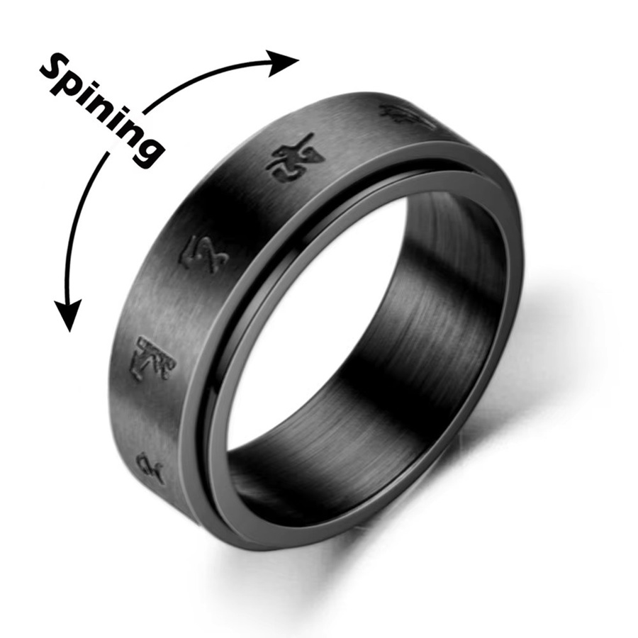 MAGIC ZONE Fidget Spinner Ring, Edelstahl, Schwarz, Herren - Bild 3