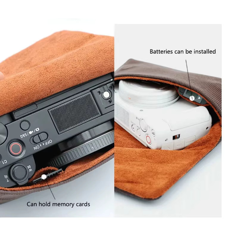 DIXSG Kamera-Aufbewahrungstasche für Canon G7X Mark II III in Braun mit magnetischem Design und stoßfester Abdeckung - Bild 3