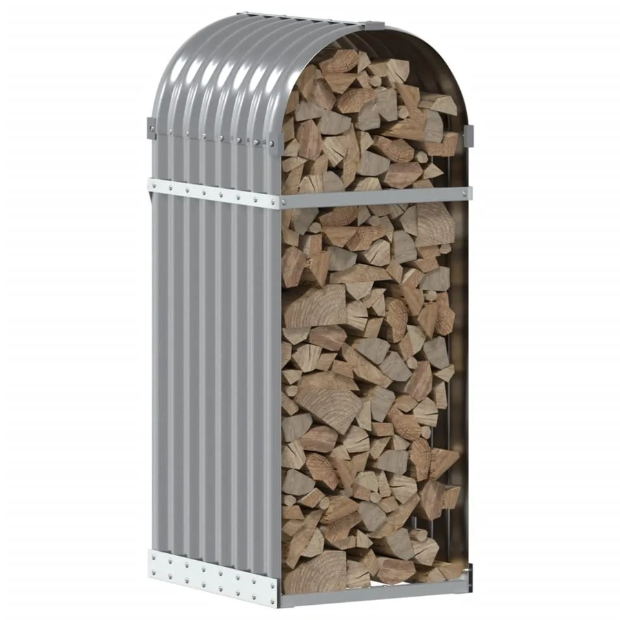 vidaXL Kaminholzunterstand aus verzinktem Stahl in Grau, B/T/H: 40 x 45 x 100 cm - Bild 2