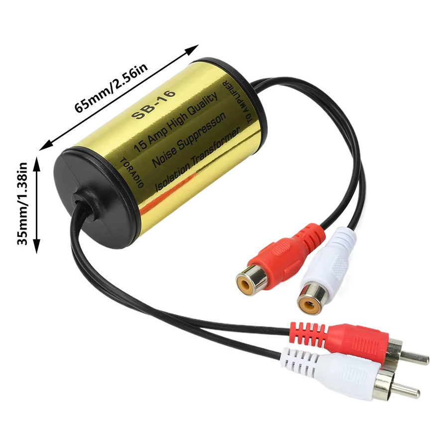diymore RCA Audio-Rauschfilter und Erdschleifenisolator in Gold zur Beseitigung von Summen und Statik für Auto- und Heimstereoanlagen - Bild 5