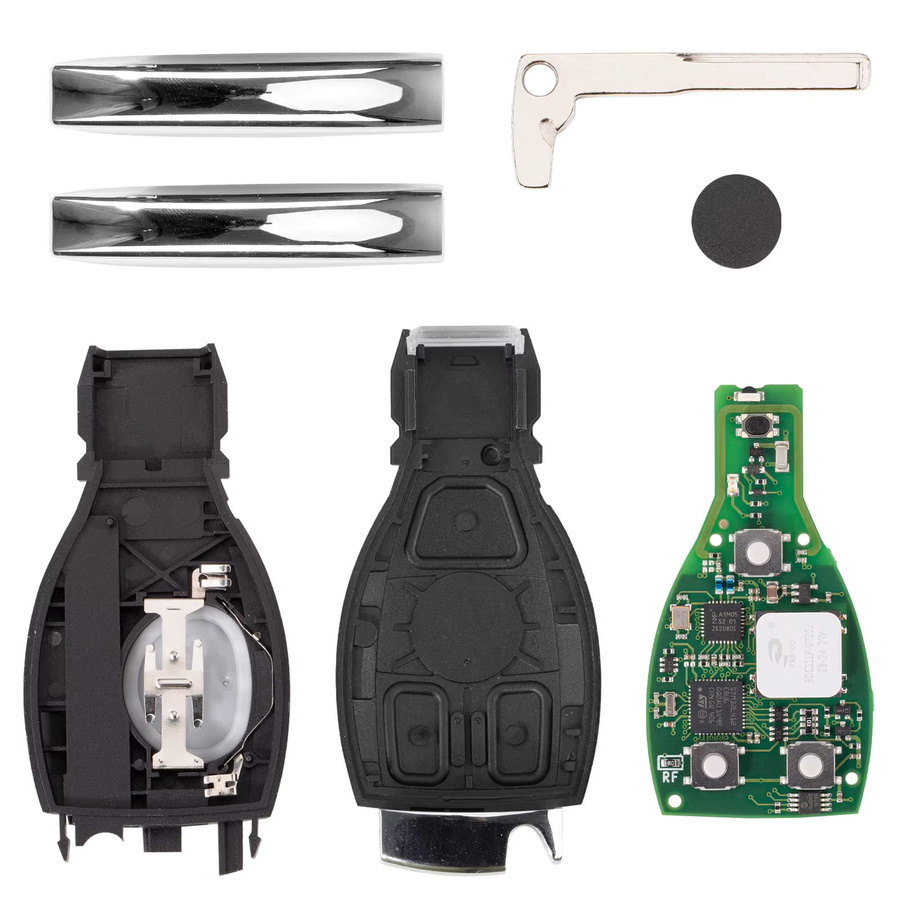CG MB 08 Version Keyless Go Ersatzschlüssel 315 MHz/433 MHz mit Gehäuse für Mercedes Benz W164 W221 W216 ab Baujahr 2005–2010, Schwarz - Bild 2