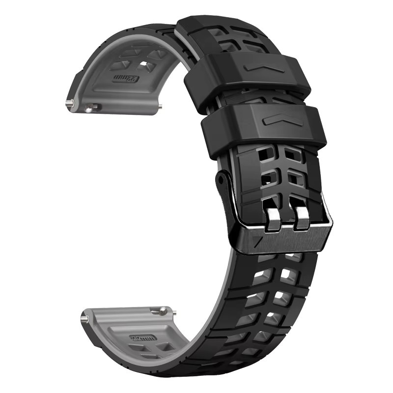 JSPSTA Uhrenarmband Silikon, 22 mm, Black green, Herren - Bild 3
