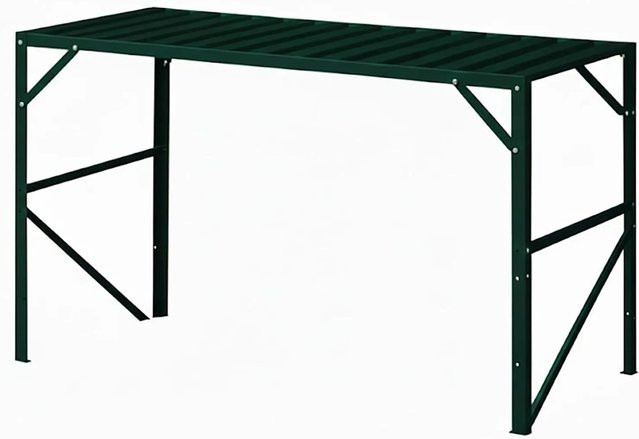 Halls Standalone Tisch 1 Sektion aus Aluminium in Grün B: 121 cm, T: 52 cm - Bild 1