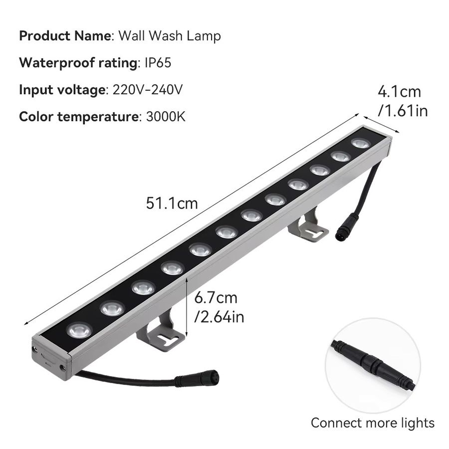 Burhui Wall Washer Floodlight Wasserdichter Außenwand Strahler für Hotel und Gebäude 220V - Bild 4