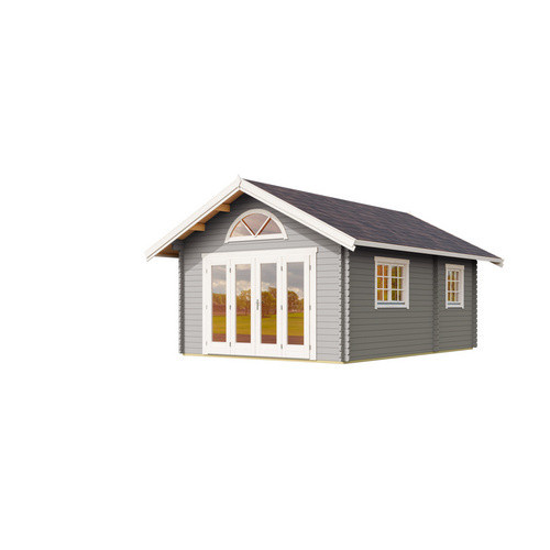 Lasita Gartenhaus Caroline Maja in Lichtgrau mit Satteldach, B/T/H: 489,9 x 330,6 x 675 cm - Bild 3