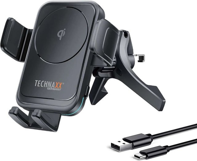 Technaxx KFZ-Ladehalterung TX-322 Qi mit 15 W Leistung in Schwarz - Bild 1