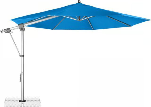 Doppler Ampelschirm Expert 350 Pendel in Aquamarin inklusive Schutzhülle, Durchmesser: 350 cm - Bild 1