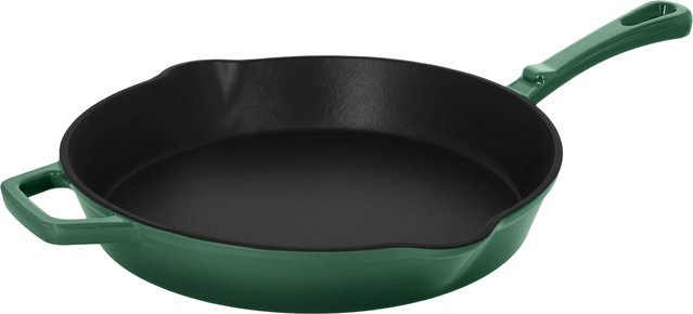 SILVERCREST Premium-Gusseisenpfanne mit Emaille, Grün, Durchmesser: 30 cm - Bild 1