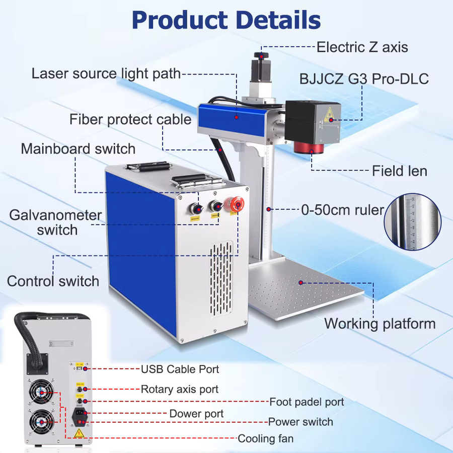 ACHI JPT Mopa Faserlaser Graviermaschine 300W für die Kennzeichnung und das Schneiden von Gold und Silber Schmuck - Bild 2