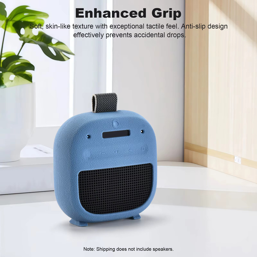 Silikon Lautsprecherhülle mit Karabiner für Bose SoundLink Micro 2 Bluetooth in Black und Blue - Bild 2