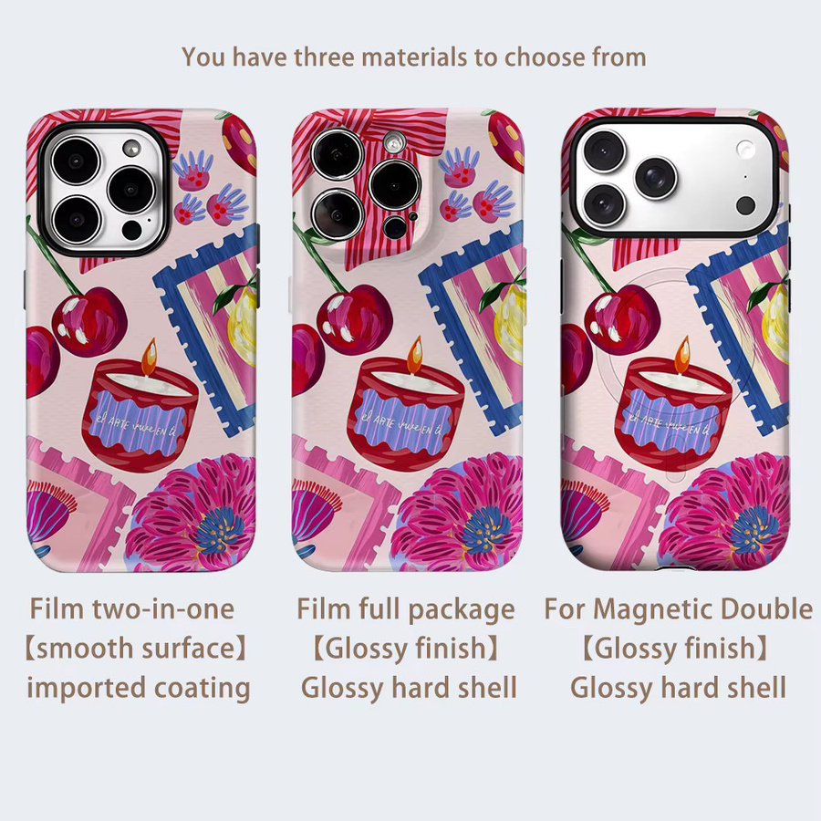Potdemiel Pink WorldPhone Schutzhülle für iPhone 17 16 15 14 13 Pro Max Plus mit Magnet und robuster Doppel-Schicht-Konstruktion - Bild 2