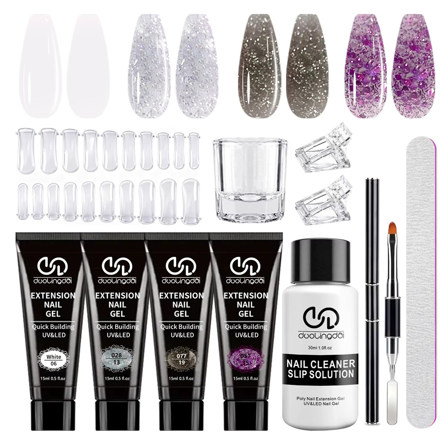 DUOLINGDAI Poly Gel Nagel-Set, 2 Farben, Klares Poly-Nagelgel - Bild 1