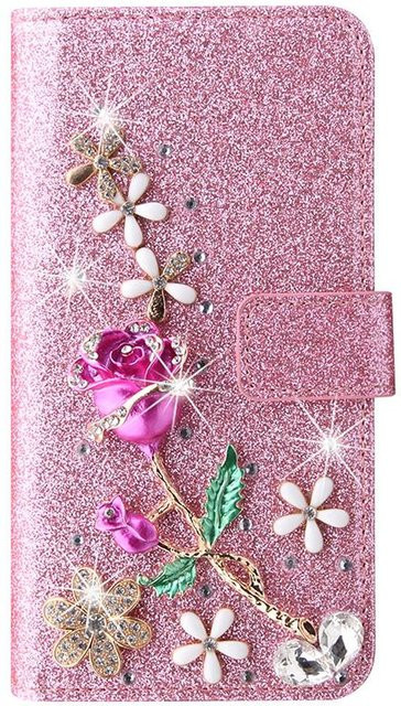 Glitzer Portemonnaie Hülle für Samsung Galaxy S26 Ultra S25 FE S24 S23 Plus S22 A35 A17 A14 A15 A16 A26 A36 A56 A55 A34 A54 A13 A33 in Pink - Bild 1