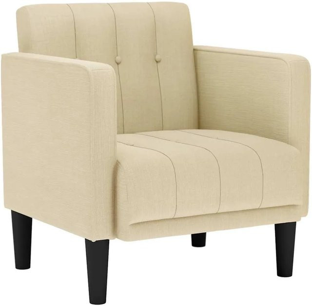 vidaXL Sessel mit Armlehnen in Beige aus Stoff für Wohnzimmer und Home Office - Bild 1