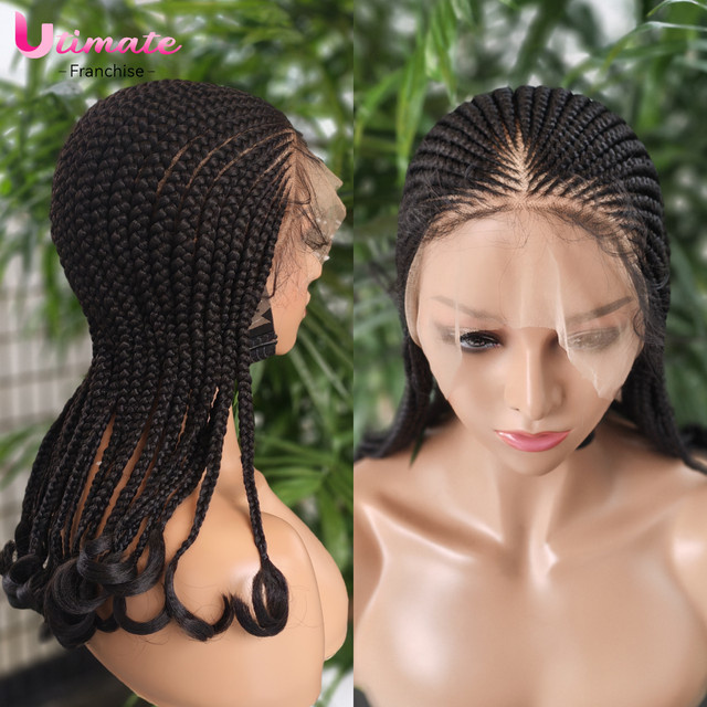 Ultimate Synthetische Cornrows Perücke, Vollspitze mit Babyhaar, Unisex, 45,7 cm - Bild 1