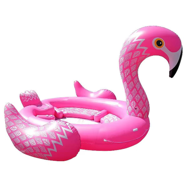Party Bird Aufblasbare Flamingo-Schwimminsel für 6 Personen in Pink - Bild 3