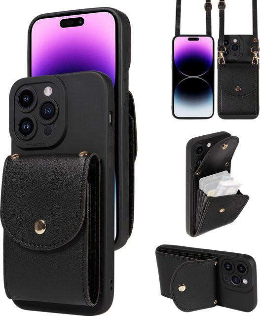 Multifunktionale Kunstleder-Handyhülle für Samsung Galaxy S26 S25 S24 S23 S22 S21 S20 Plus Ultra FE mit Kartenhalter in Schwarz und Rot - Bild 1