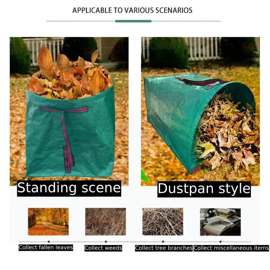 Wiederverwendbare und faltbare Rasentasche in Grün für Gartenabfälle mit 150 l, 200 l oder 270 l Volumen - Bild 4