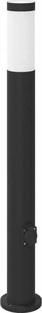 vidaXL Pollerleuchte mit Auslass in Edelstahl, Farbe: Silber, IP44, E27, Höhe: 80 cm