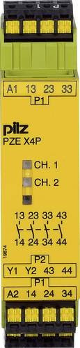 Pilz Sicherheitsschaltgerät PNOZ X3.10P C 24VACDC 3n/o 1n/c 1so, Gelb, B/H/T: 45 x 101 x 121 mm - Bild 1