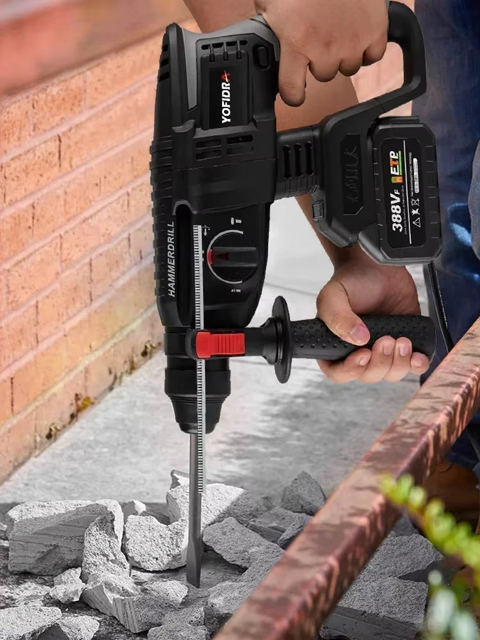 YOFIDRA Bürstenlose elektrische Schlagbohrmaschine Multifunktions Schlaghammer Cordless in Schwarz für Makita LXT Akkus - Bild 7