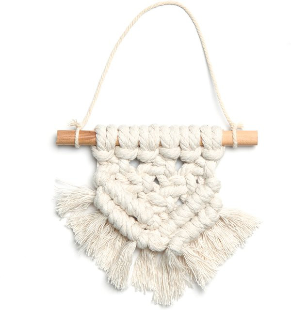 Rico Design Makramee Set Wandbehang in Weiß mit Herz-Motiv im Boho-Stil - Bild 1