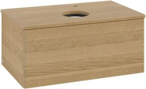 V&B Waschtischunterschrank Antao ohne Frontstruktur in Honig Eiche, B/T/H: 80 x 36 x 50 cm - Bild 1