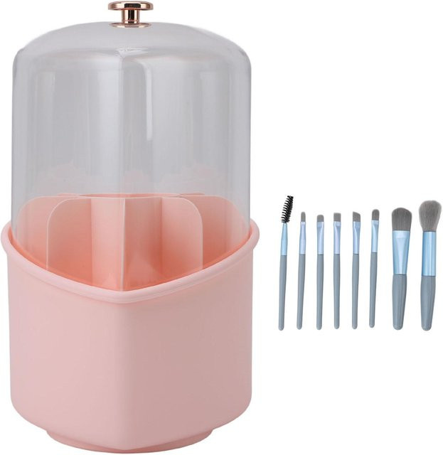 CosyHome Make-up Pinsel Set mit drehbarem Pinselbehälter, 8 Stück, White - Bild 1