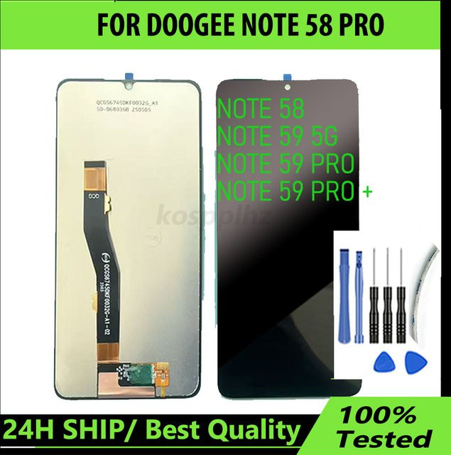DOOGEE Hinweist 58 Pro LCD Display Touchscreen Digitizer Vollversammlung in Schwarz inklusive Werkzeuge für Hinweist 59 5G Hinweist 59 Pro Note 59 Plus - Bild 1