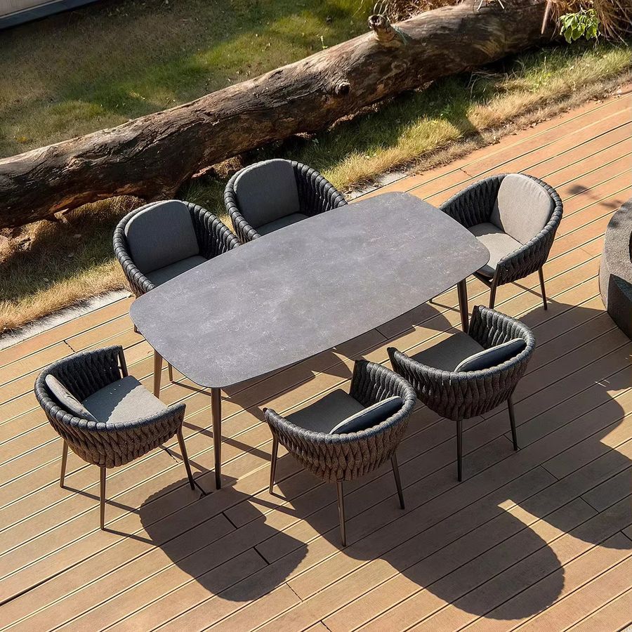 Artie Gartenmöbel-Set aus Aluminium und Seil mit modernem Design für den Außenbereich - Bild 2