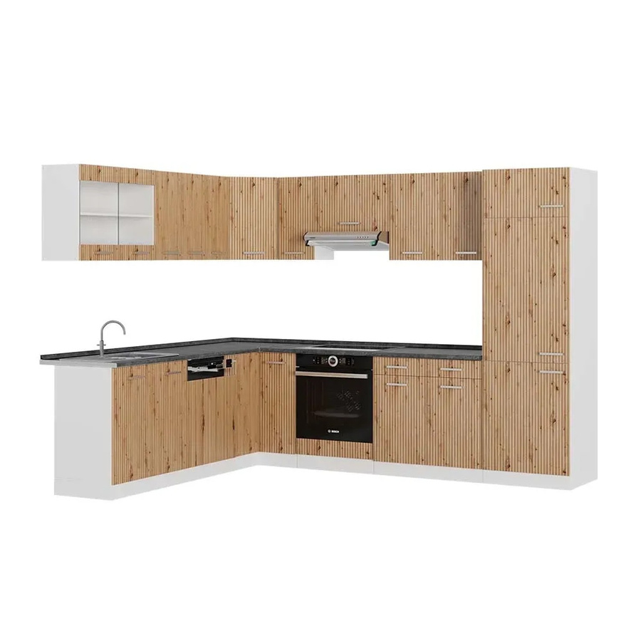 Vicco R-Line Eckküche Artisan Eiche Weiß Anthrazit modern B/T/H: 227 x 287 x 207 cm - Bild 2
