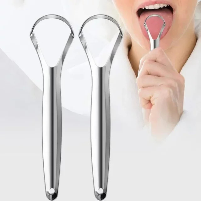 vvocci Zungenschaber aus Edelstahl, Unisex - Bild 1