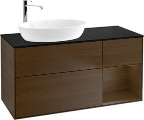 V&B Waschtischunterschrank Finion mit Wandbeleuchtung in Walnuss, Breite: 120 cm - Bild 1