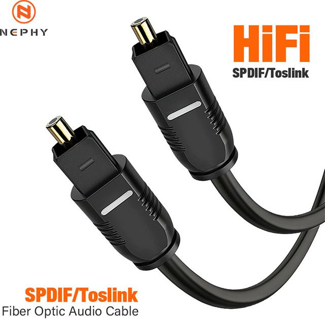 Nephy Digitales Glasfaser-Audiokabel Toslink SPDIF Koaxialkabel in Schwarz - Bild 1
