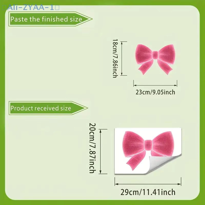ZYAA-1 Leuchtende Toiletten-Dekorationsaufkleber mit rosa Schleife aus PVC - Bild 2