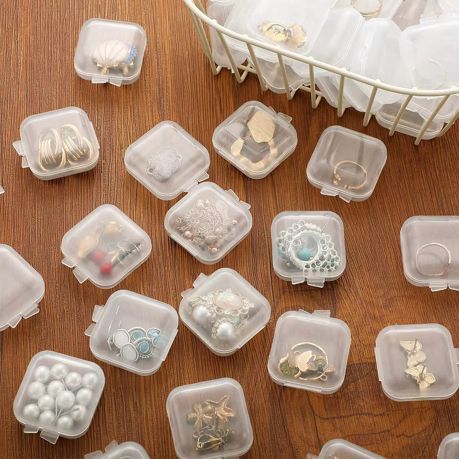 Transparente Mini Schmuckboxen aus Kunststoff für Ohrringe, Ringe und Zubehör - Bild 4