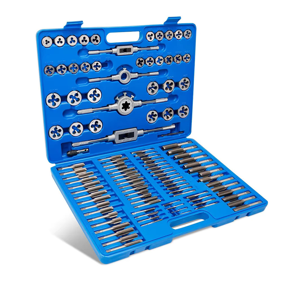 Podofo 110-teiliges Gewindebohrer- und Schneideisen-Set aus Titanlegierungsstahl mit Aufbewahrungsbox für die Metallbearbeitung und Kfz-Reparatur - Bild 3