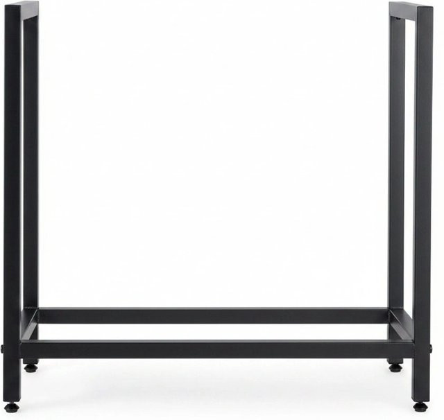 Relaxdays Kaminholzregal aus Eisen in Schwarz, modern und platzsparend, B/T/H: 62,5 x 30,5 x 65 cm - Bild 1
