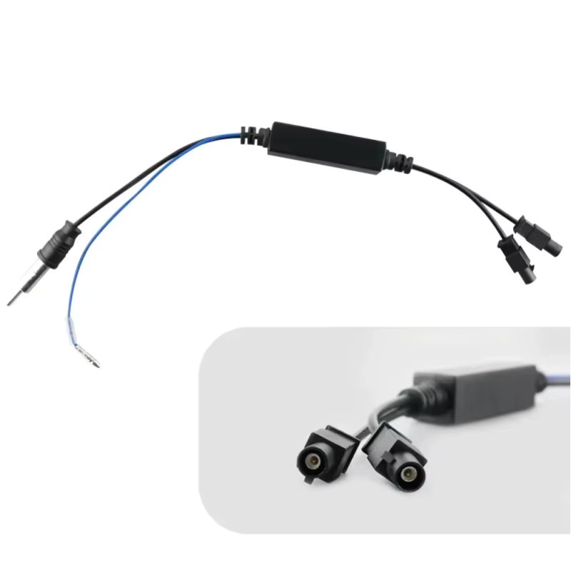 Hizpo Multimedia-Player Radioantennen-Adapter Konverterkabel mit Verstärker für VW und Benz, Farbe: Schwarz - Bild 1
