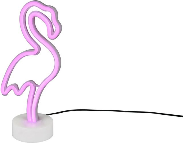 Reality LED Tischleuchte Flamingo in Weiß, B/T/H: 29,2 x 13,5 x 8,5 cm - Bild 1