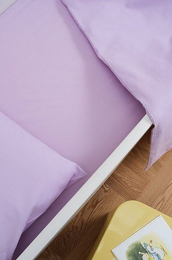 Jotex ZACK MINI Organisches Spannbettlaken für die Krippe aus Baumwolle, Lila, 60 x 120 cm - Bild 1