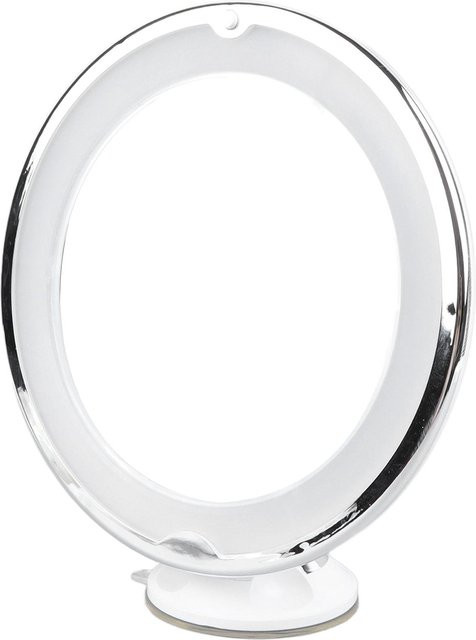 LED Make-up Spiegel von OutsideWorld mit 10-facher Vergrößerung und Beleuchtung, silberfarbener tragbarer Kosmetikspiegel mit Saugfuß für Reisen - Bild 1